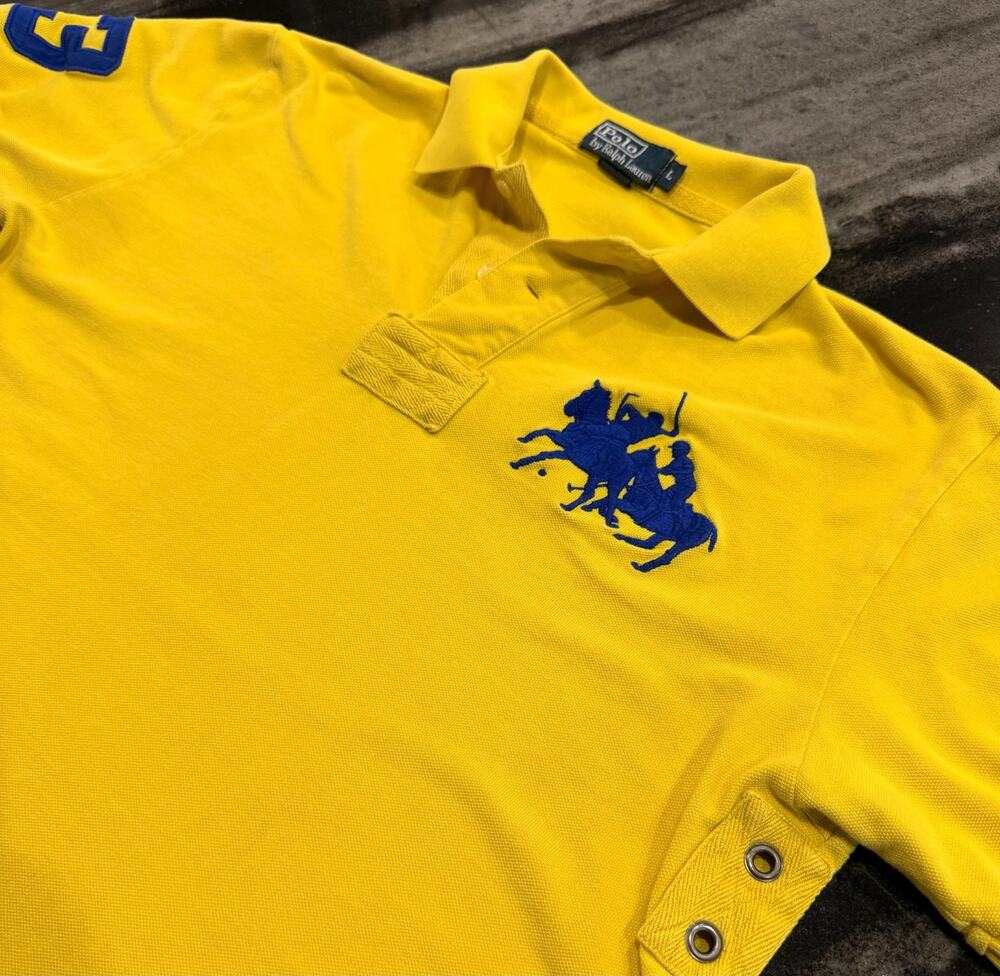 Vintage Polo Ralph Lauren Big Pony #3 Polo Shirt Mens L Rugby Equestrian Classic